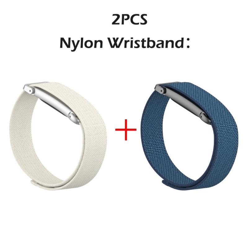 2pz Braccialetto Ufficiale in Nylon a Colori Coordinati per Orologio Google Fitbit Air con Lunetta Metallica Fibbia Magica Cinturino Leggero Traspirante