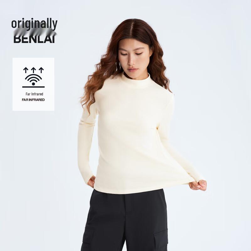 Benlai Women's Far-Infrared Mock Neck Slim-Fit Long-Sleeve T-Shirt BNM450035