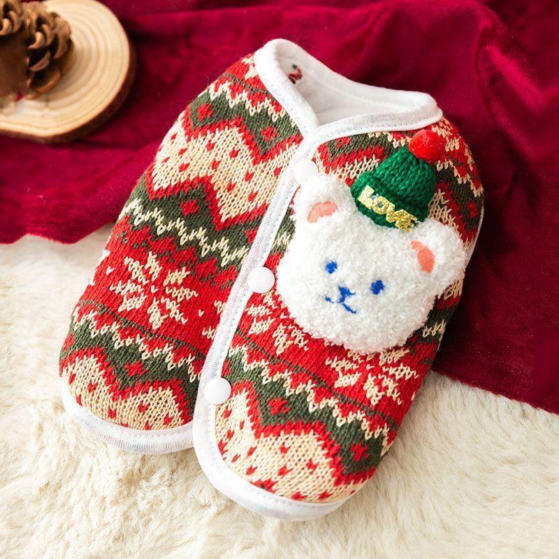 

Christmas Dog Sweater Winter Warm Knitted Vest for Small Pets Teddy Bichon XS 1.5kg