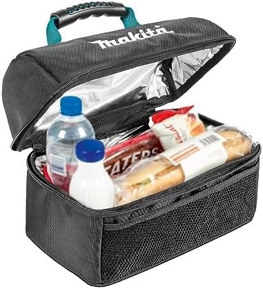 Makita E-15584 7.5L Insulated Lunch Bag with Carry Handle, Thermal Lining, Easy Clean, Keeps Food Warm or Cold Longer, 330x180x210mm
