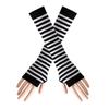 Koreaanse Stijl Zwart-Wit Gestreept Unisex Vingerloze Lange Mouwen Kerst Cosplay Cover