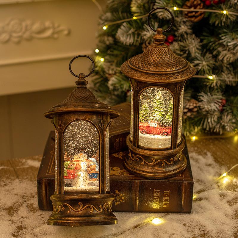 Christmas Decorations Snowflake LDE Light Music Box Glowing Snowman Wind Lantern Christmas Scene Arrangement
