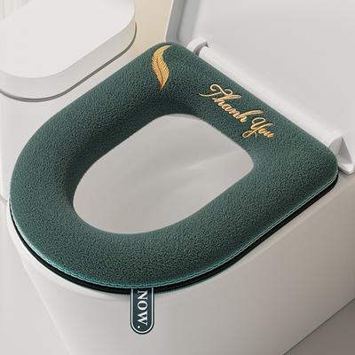 1 adet evrensel klozet kapağı banyo fermuarlı tuvalet kapağı ped kış kalınlaşma sıcak yıkanabilir kedi karikatür sevimli klozet kapağı