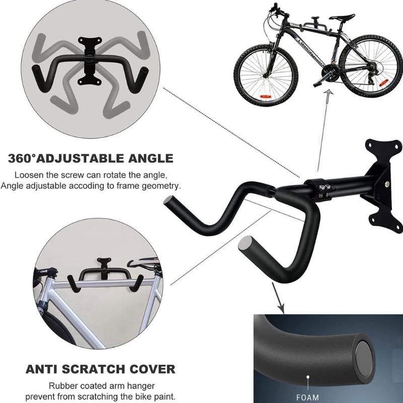 Bicycle Wall Storage Rack Anti-Scratch Heavy Duty Bike Suspension Bracket for Indoor Home Apartment Use