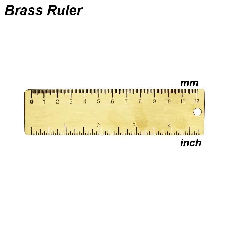 

1pc Brass Vernier Caliper, Mini Precision Measuring Tool with Metric & Imperial Scale, Pocket Size Slide Gauge for DIY