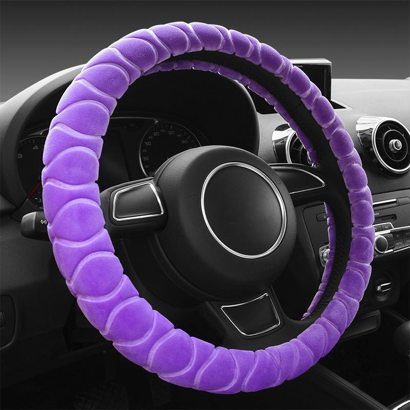 Mode Klassische 38CM Winter Plüsch Warme Auto Lenkrad Abdeckung Fühlen Sich Weich Und Warm Thermostat Stereo Stil Massage