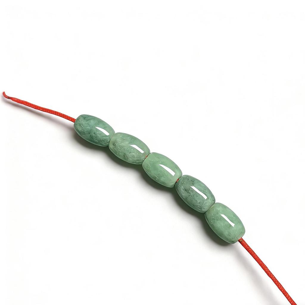 A-Grade Natural Green Jade Oval Loose Beads DIY Bracelet Spacer Jewelry Accessories