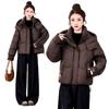 Wool cuffs winter new loose warm long cotton clothes fashion thickened short bread clothes jacket