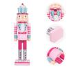 Nussknacker Soldat Weihnachten Desktop Nussknacker Figuren Rosa Süßigkeiten Spielzeug Dekorationen Weihnachten Holzhandwerk Mädchen Kind Kranz