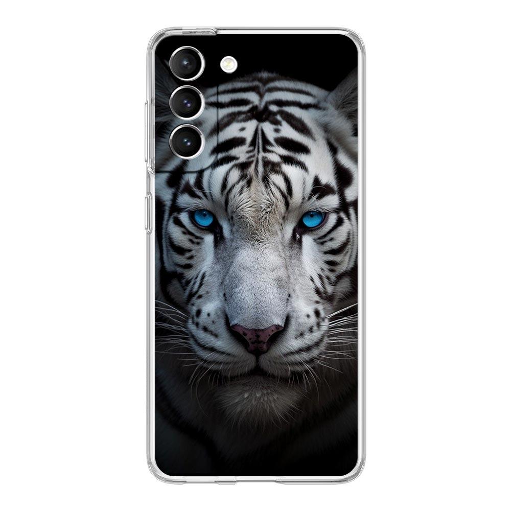 Phone Case For Samsung Galaxy S25 Edge S24 S23 FE S22 Ultra S20 S21 5G S10 Plus S10E Soft Clear Cover Animal White Tiger