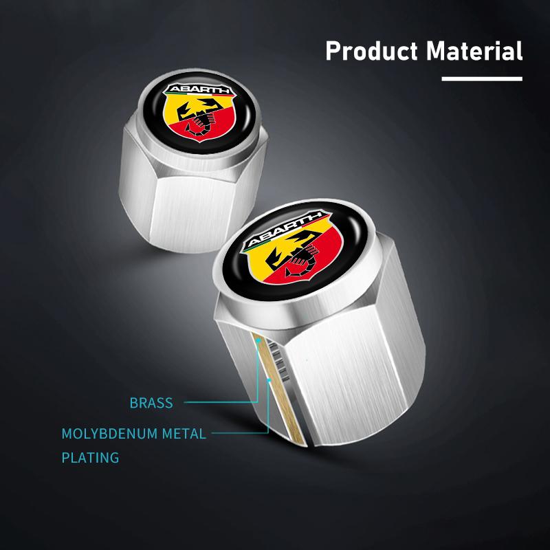 For Abarth 5pcs Metal Car Tire Wheel Theftproof Cap Air Valve Stem Cover Fiat Grande Punto Tipo Stilo Ducato Palio 500x