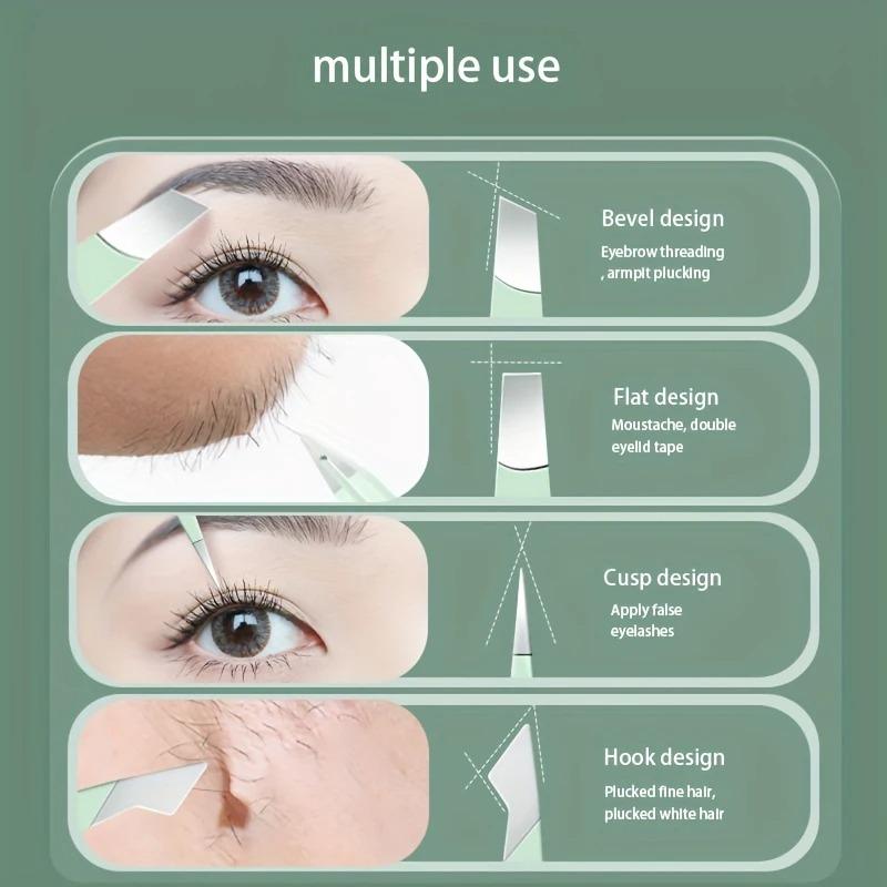 4 PCS Stainless Steel Eyebrow Clippers Set Hair Removal Forceps Oblique And Straight Mouth Eyebrow Trimming Clip Beauty Tool