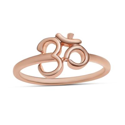 Roségoldfarbener Om-Zeichen-Ring 925 Sterling Silber Vintage-Ringe Geschenk für den Valentinstag