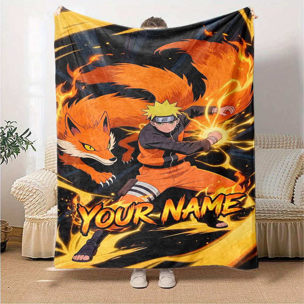 Naruto Character Personalized Text Blanket Lightweight Personalized Blanket Comfortable Great for Chair Office Nap Office Chair Four Seasons Universal