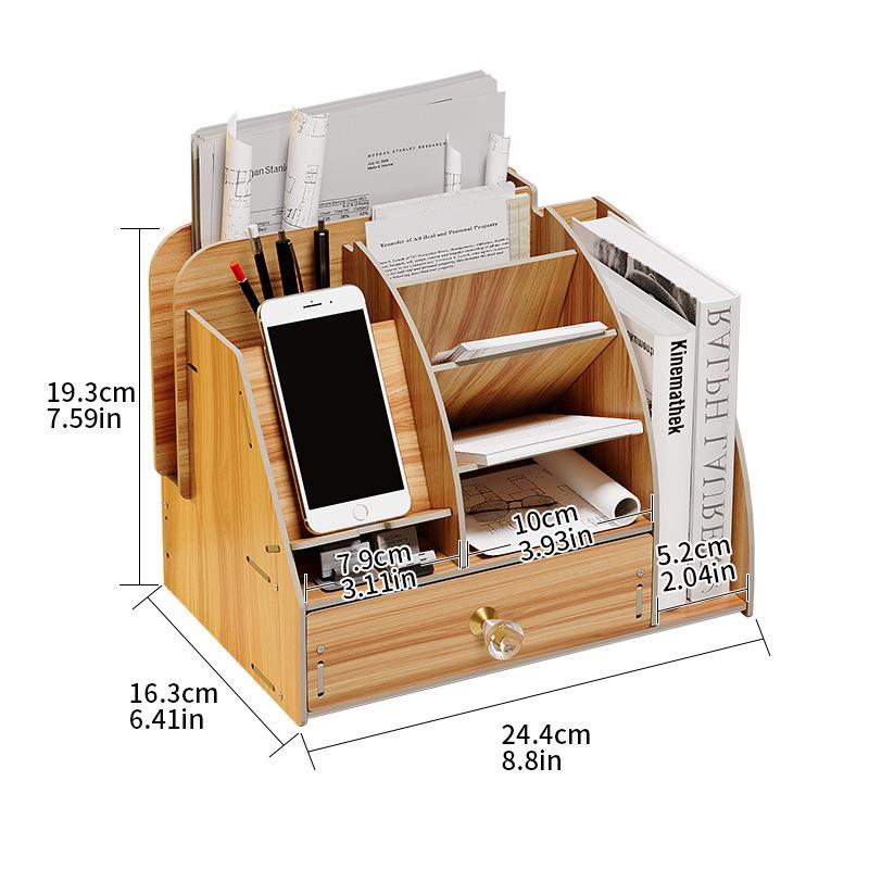 Nordischer Kreativer Holz-Stifthalter: Desktop-Organizer mit großer Kapazität und mehreren Fächern