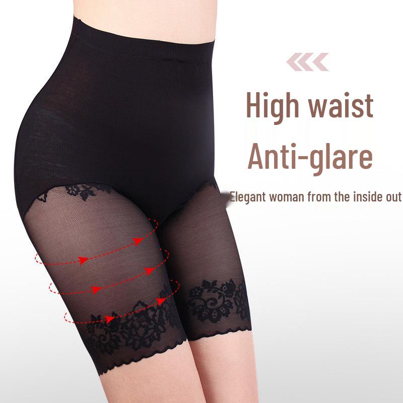 Plus Size Safety Cotton Lace High-Waist Shorts - Yina Ting