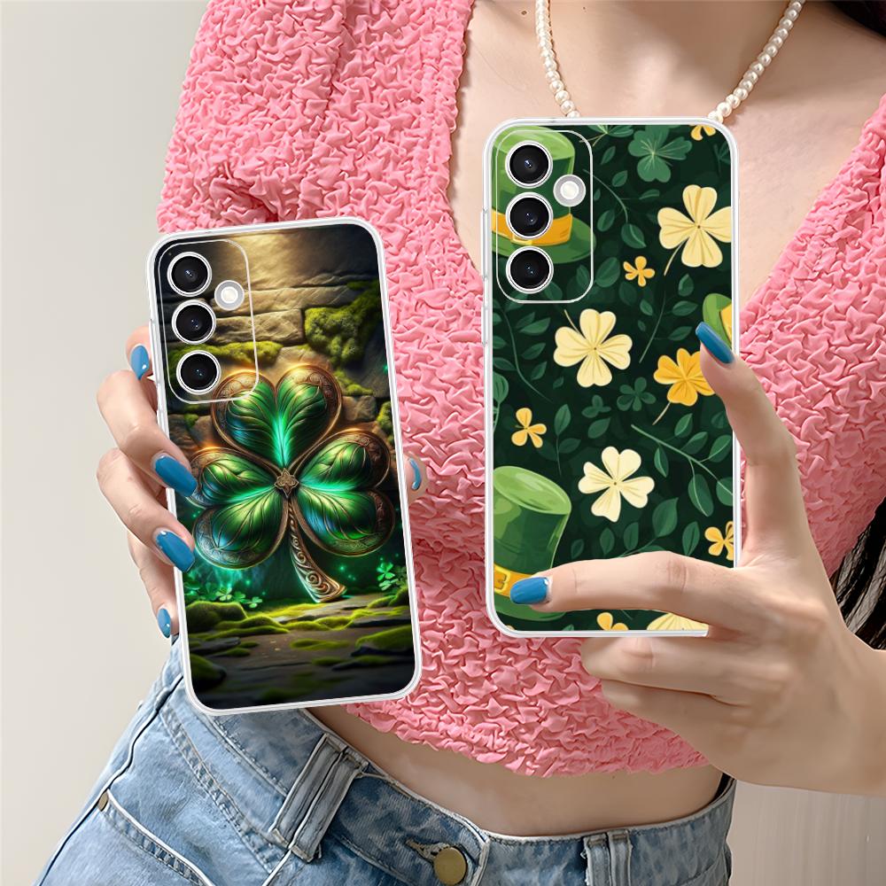 Saint Patrick's Day Mobile Phone Case for Samsung Galaxy S25 S24 S23 S22 S21Plus FE Ultra Clear Colorful Cover Luxury Cover