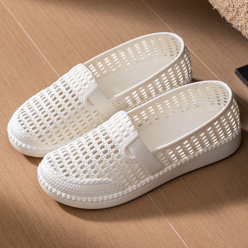 New Women's Cave Shoes Summer Breathable Cutout Flat Women's Shoes Fashionable Casual Soft-soled Sandals Women's
