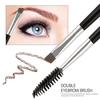 Double-Ended Eyebrow Brush Spiral Comb & Angled Brow Powder Brush Professional Makeup Tool