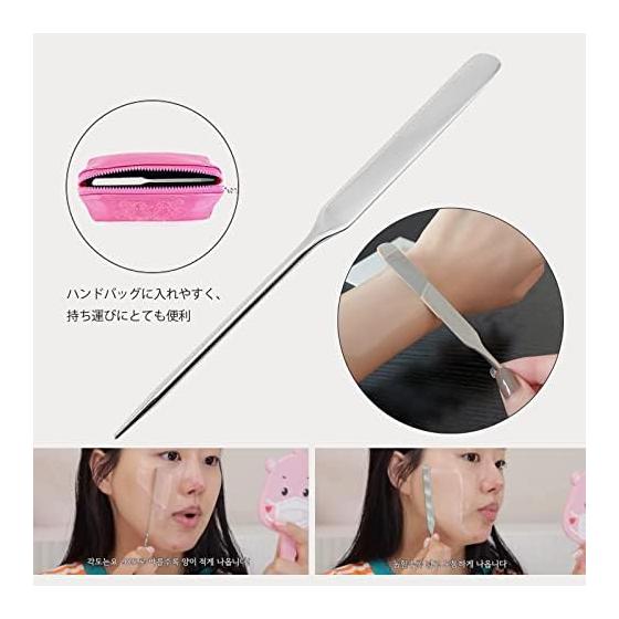 EUSTACE Spatula Makeup Stainless Steel 2 Piece Set Cosmetic Tools Makeup Spatula Concealer Foundation Eye Shadow Metal Makeup Spatula