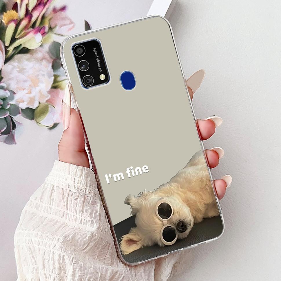 Cute Cat Caroon Cover For Samsung Galaxy A21s Case Soft Silicone Fundas Phone Cases For Samsung A 21s  A21s SM-A217F Full Bumper