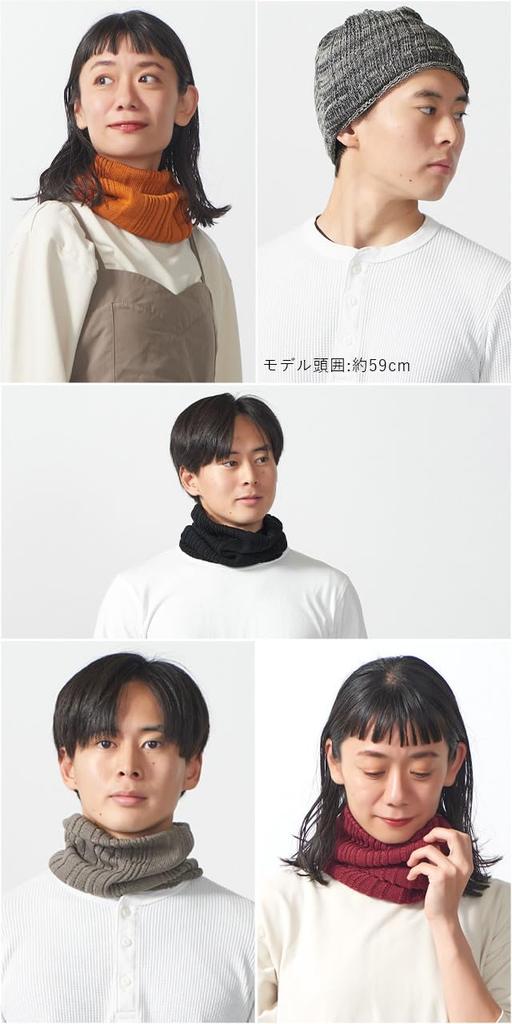 CHARM Made in Japan Cotton Mesh Long Headband Size Fits Stylish Hat Neck Warmer 100% 3-Way [One All/Orange]