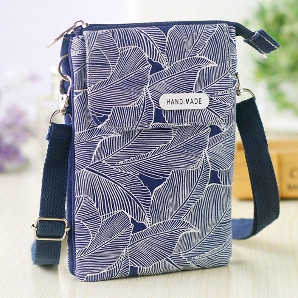 Leaves Mobile Phone Bag Pastoral Women's Messenger Bag Fashionable Phone Crossbody Bag  Lady