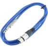 1/4" TRS To 3 Pin XLR Female Pro Audio Patch Cable Balanced and Shielded (6 Foot Feet Ft Long, Blue)