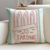 Retro SSardine CanS Cushion Cover Breathable and skinfriendly linen pillowcase square removable and washable cushion