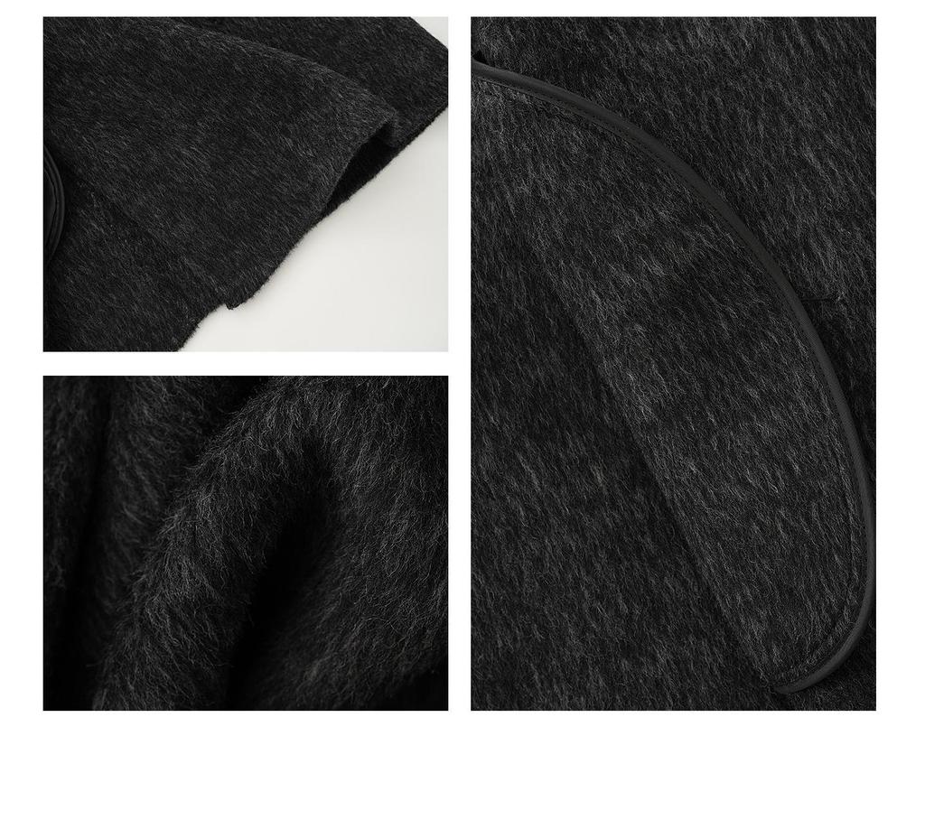 SRYS AME Women's Elegant Mid-Length Stand-Up Collar Wool Coat – Autumn/Winter