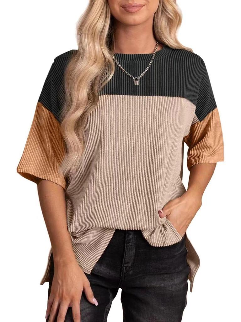 2025 Women's Versatile Round Neck Shirt - Stylish Three-Color Casual Top