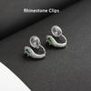 Trendy Exquisite Silver Cubic Zirconia Snake Mosquito Coil Clip Earrings Luxury Personality Non Piercedfor Women Fashion Jewelry