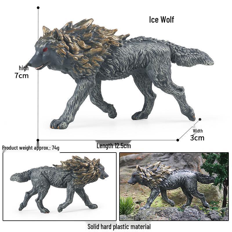 Cross-border Wild Animal Model: Prairie, Brown, Snow, Predator Wolves & Cub Educational Display Toy
