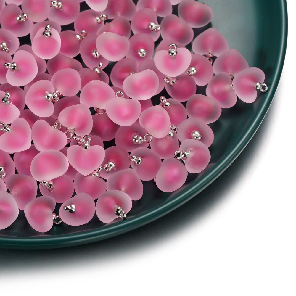 10pcs/lot Resin Frosted Multicolor Heart Charms For Handmade Bracelet Earrings Necklace Pendant DIY Jewelry Making Supplies