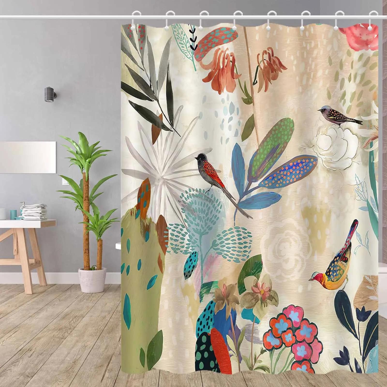 

Elegant Watercolor Floral And Butterfly Design Waterproof Shower Curtain – Perfect For Bringing Nature S Beauty Into W60H190(CM)-1 Pcs