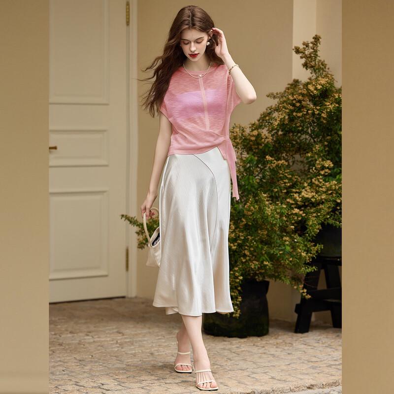 Bailuyu Elegant Tie-Detail Short Sleeve Knit Top