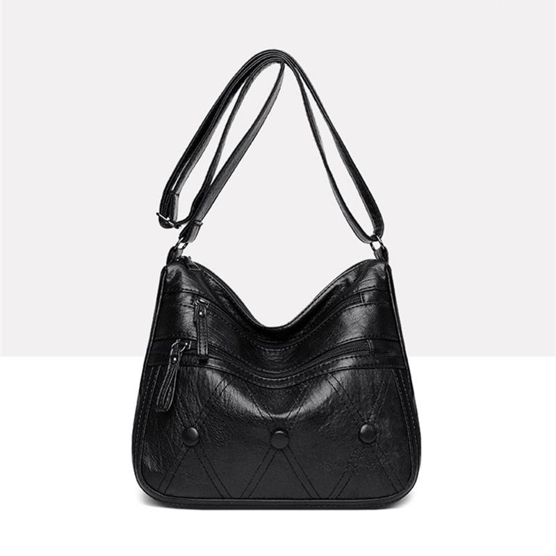 PU kožená taška přes rameno Ženy Kauzální Luxusní kabelky a peněženky Dámská Designová taška Hobos Malá značka Crossbody kabelky