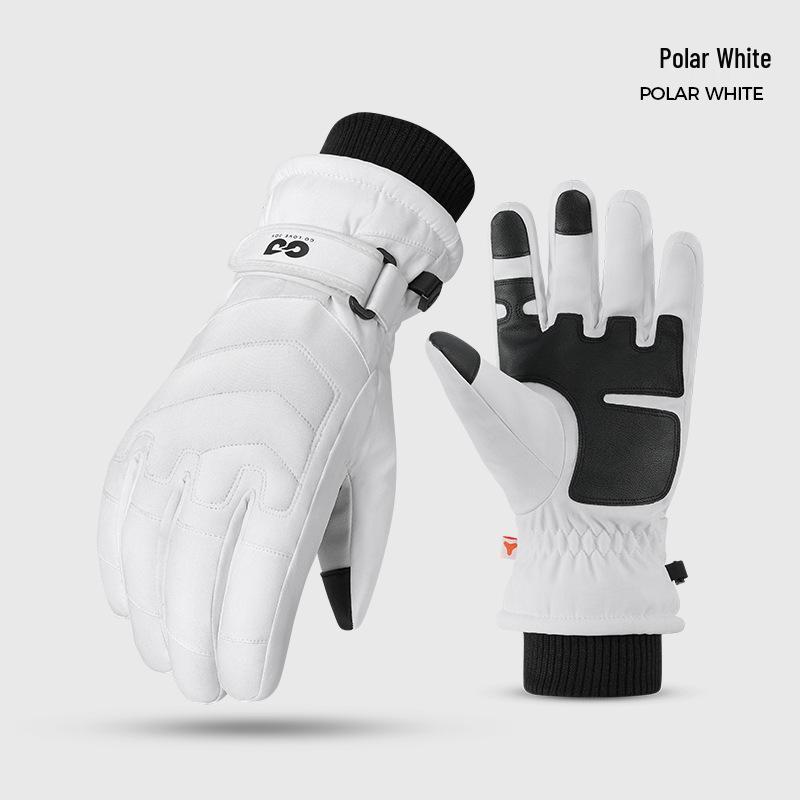 SK42 Unisex Fleece-Lined Ski Gloves: Anti-Slip, Thickened, Warm for Outdoor Sports and Motorcycle Riding