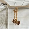 Carambola Bird Toy Wooden Blocks Parrot Toy Chew with Beads Rattan Balls or No Paint Dried Star Fruits Cage Accessory for Small Medium Parrots