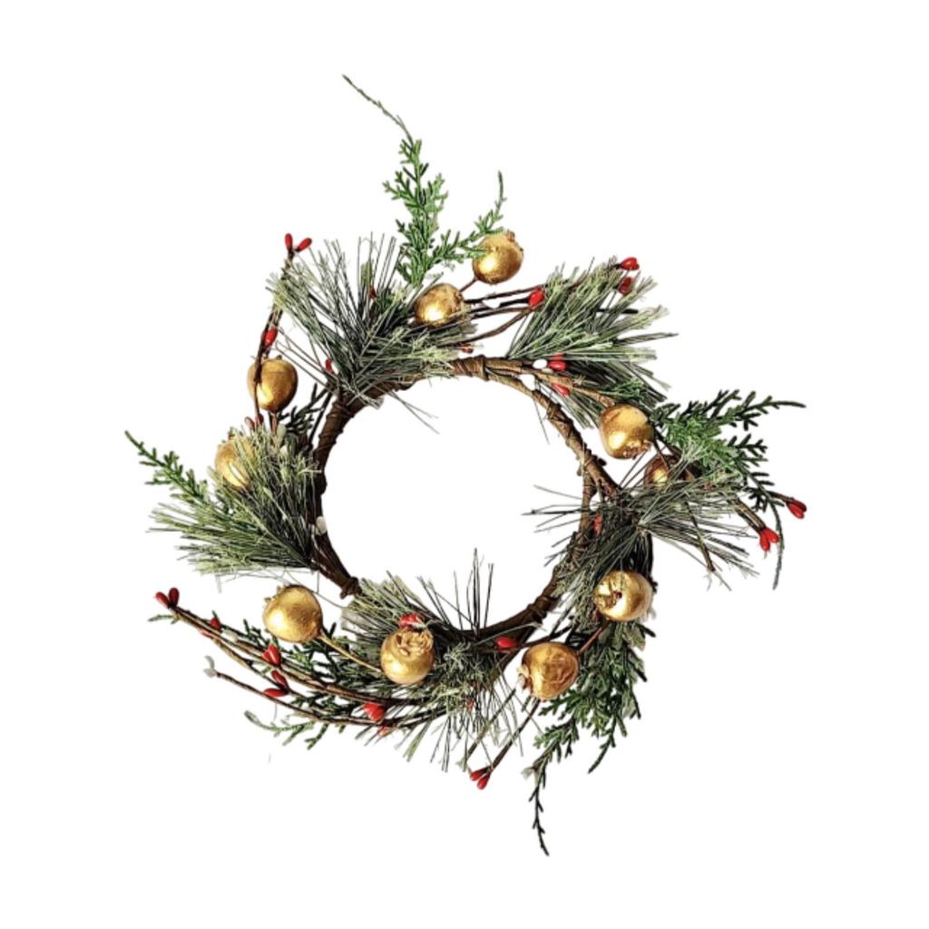 Christmas Candle Ring Wreath Cabinet Wreath for Window Wall Decor Wedding