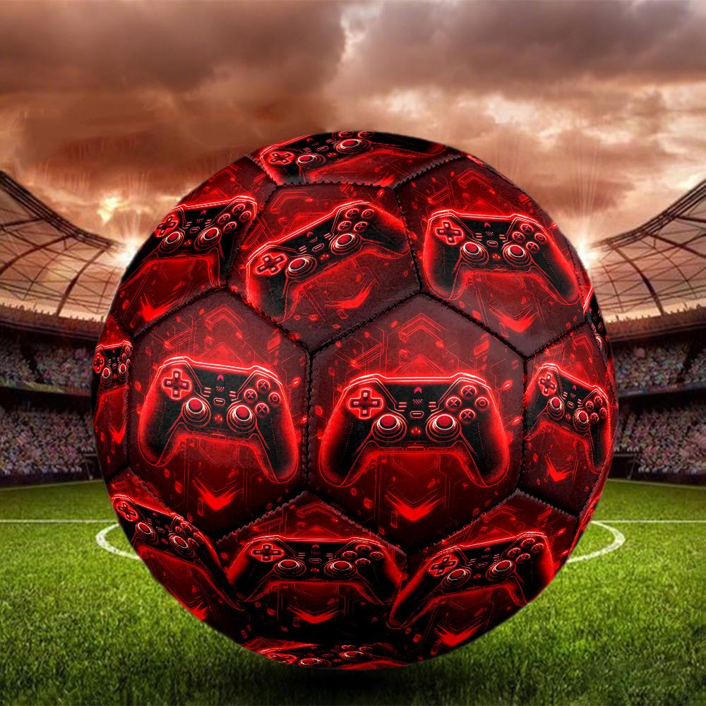 Gamepad Indoor Soccer Ball Size 5 Colorful All Ages Machine Stitched PVC Competition Ready Durable High-Bounce