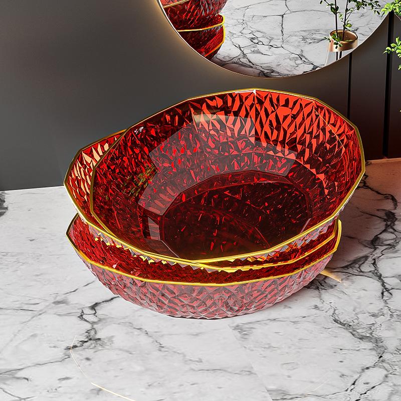 Fruit Plate Household Living Room Coffee Table Fruit Plate High-End Fruit Basin High Value Fruit Basket Fruit Basin Light Luxury Storage
