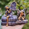 Handmade Fairy Figurines Funny Fairy Desktop Ornament Creative Angel Girl Statue  Outdoor