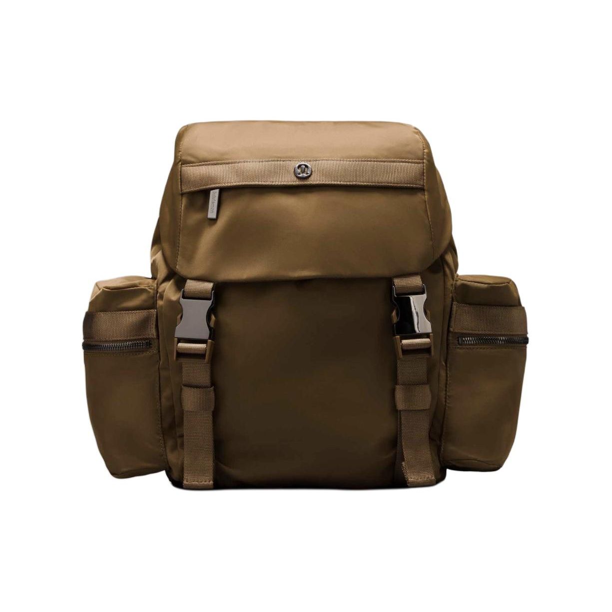 Lululemon 14L Wunderlust Sports Leisure Logo Nylon Mini Backpack Unisex Backpack Yellow Brown LU9B23S-029283 Yellow Brown,Mini