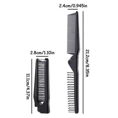 1pc 2 In 1 Double Headed Folding Hair Comb Portable Travel Hair Brush Compact Hair Comb Collapsible Pocket Brush