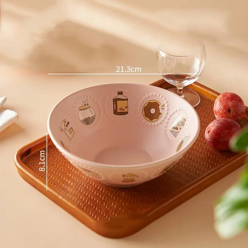 Pratos Redondos de Cerâmica de Luxo Leve Louça Prato de Jantar de Hotel Exquisito Prato para Salada de Frutas Tigelas Deliciosas de Ramen Domésticas