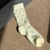 Ladies Spring and Summer Thin Love Crystal Silk Auricle Lace Breathable Cylinder Stack Socks