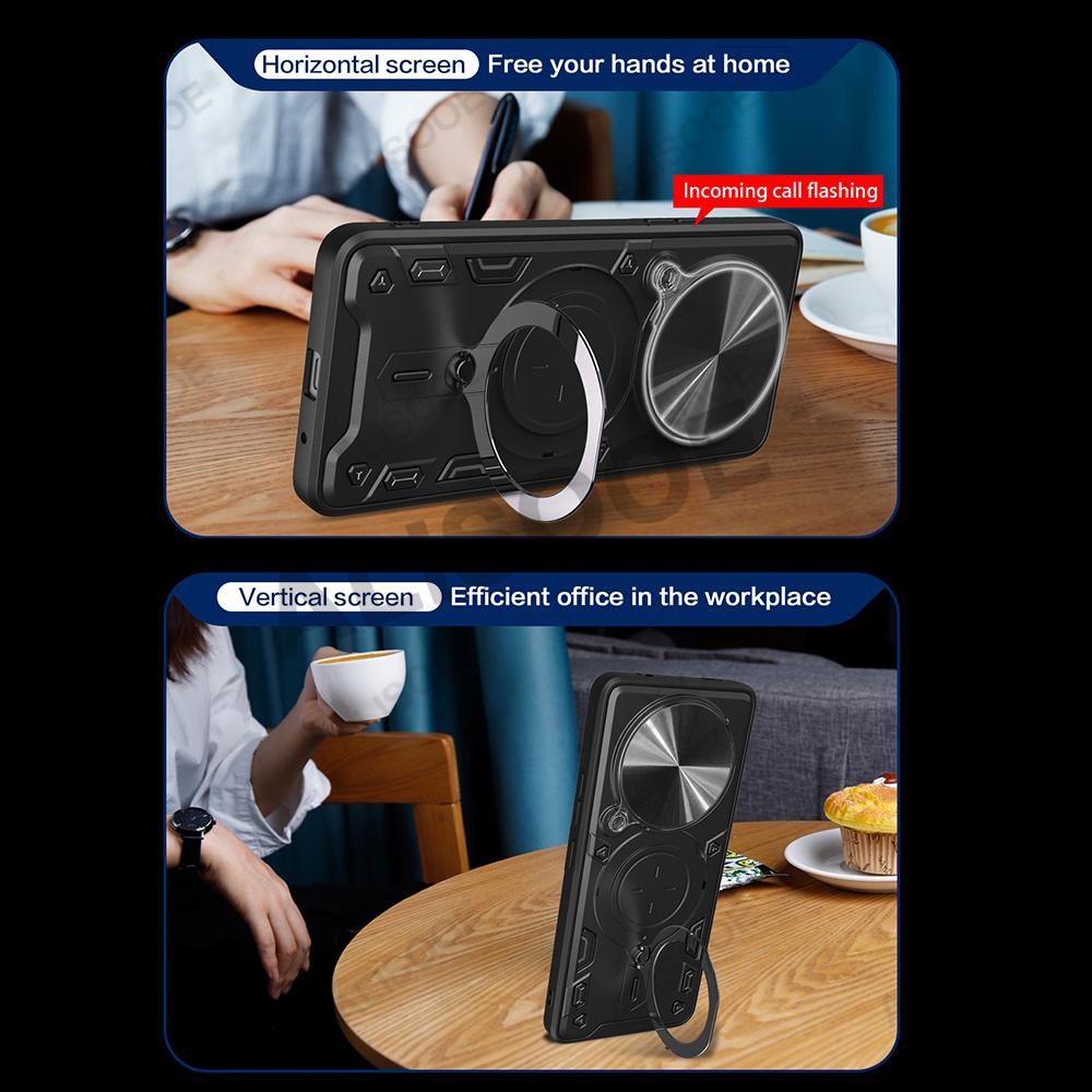 Armor Funda pro Honor Magic 7 Pro Pouzdro Posuvný Kroužek na Fotoaparát Stojánek Ochranný Kryt Telefonu pro Honor Magic 7 Pro 5G Nárazuvzdorné Capa