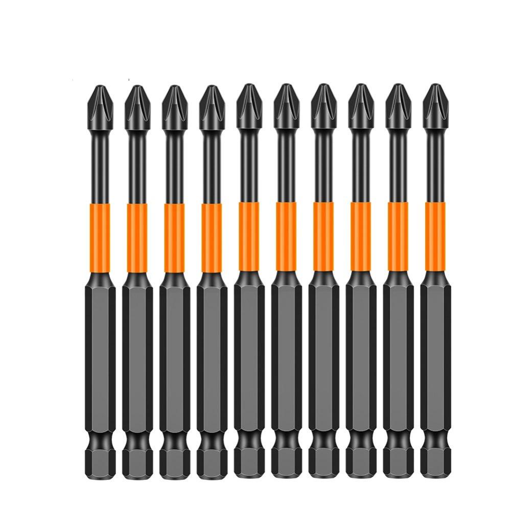 6pcs/10pcs Non-slip PH2 Magnetic Batch Head Electric Screwdriver Bit  Power Hand Tools