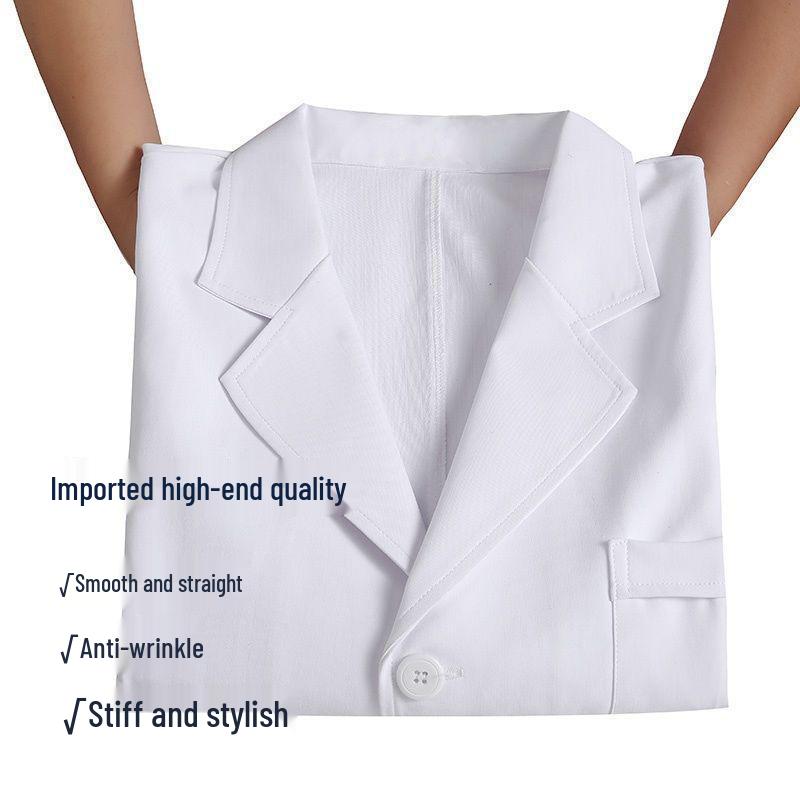 Women's Long-Sleeve White Lab Coat and Short-Sleeve Nurse Uniform